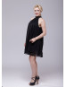 Beaded Black Chiffon Halter Mother Dress